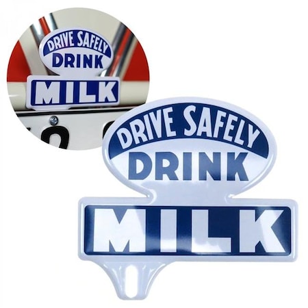 Vintage Parts USA 315499 Drink Milk License Plate Topper